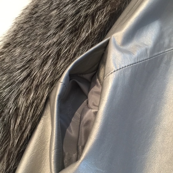 Michaela Fur metallic genuine leather fur jacket - Picture 9 of 12